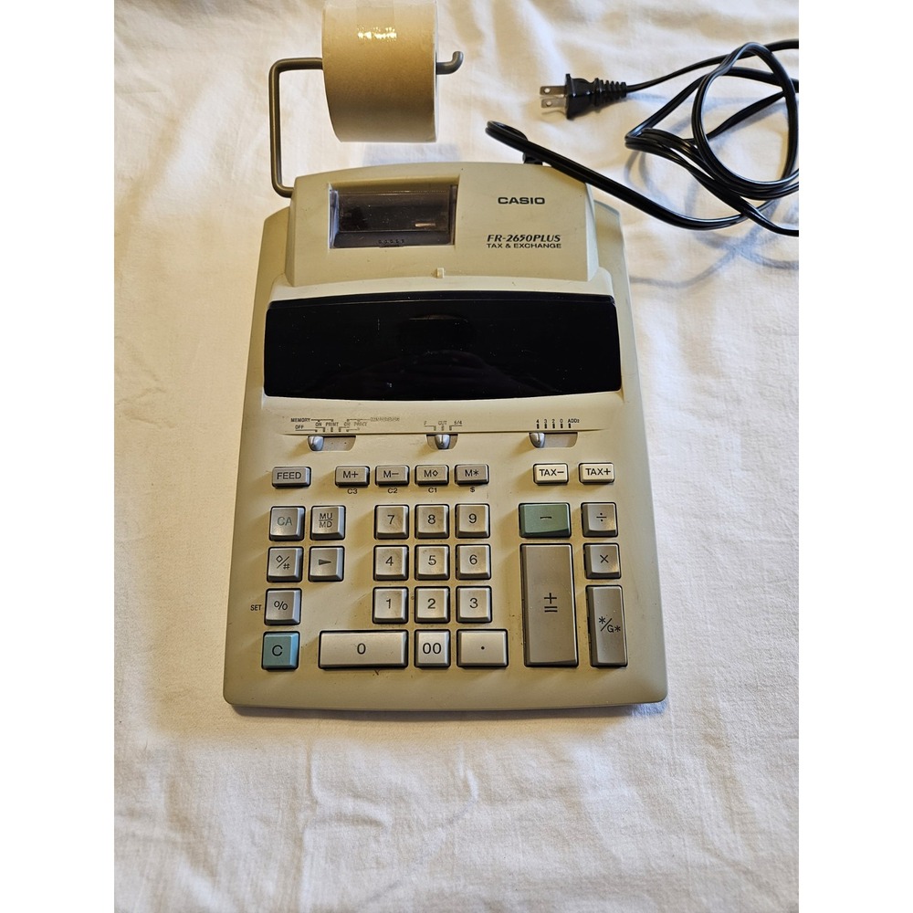 Casio‎ FR-2650 PLUS Tax & Exchange Desktop Printing Calculator Adding Machine